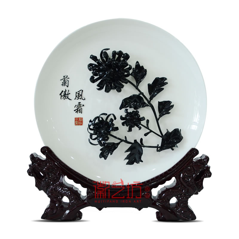 四君子菊花蕪湖鐵畫 家居辦公擺設(shè) 安徽特色文化手工藝禮品