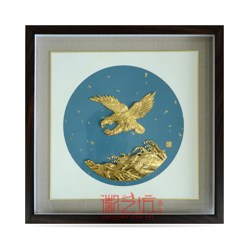 金鷹雄鷹展翅金畫 國家級非遺藝術 安徽特色手工藝禮品