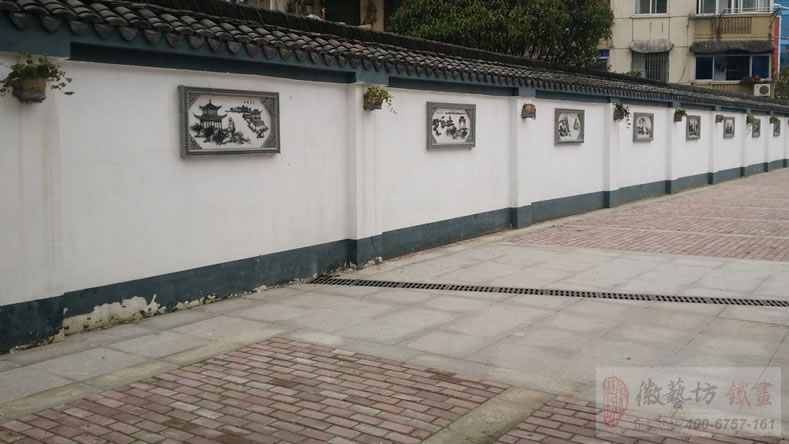 蕪湖名校鏡湖小學(xué)校園文化墻裝飾鐵畫(huà)《蕪湖十景》