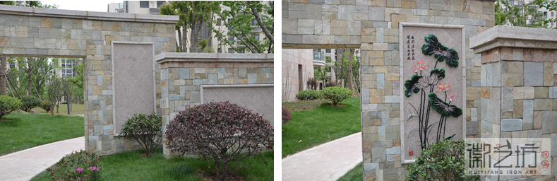 2017.2.14匯成名郡小區(qū)園林景觀裝飾鐵畫定制案例7