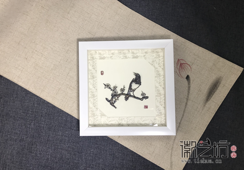 喜上眉梢鐵畫擺件