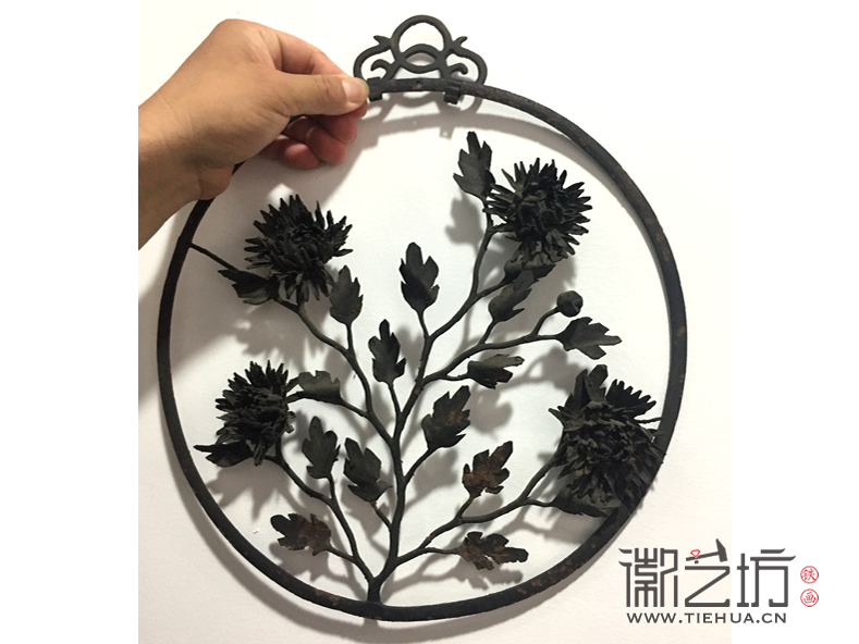 一幅清朝時候的鐵畫&mdash;&mdash;菊