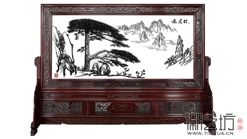 迎客松鐵畫屏風(fēng)