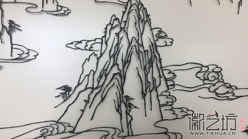 2017.6.16徽藝坊鎮(zhèn)店之寶迎客松鐵畫屏風(fēng)細(xì)節(jié)圖1