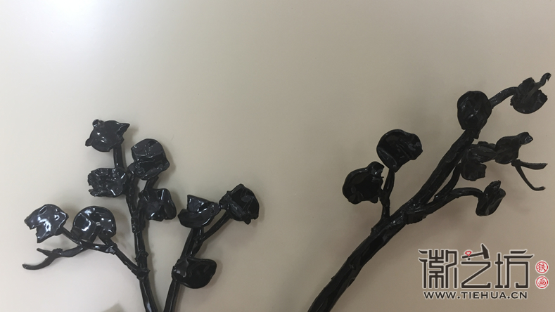 2017.6.16徽藝坊鎮(zhèn)店之寶迎客松鐵畫屏風(fēng)細(xì)節(jié)圖3