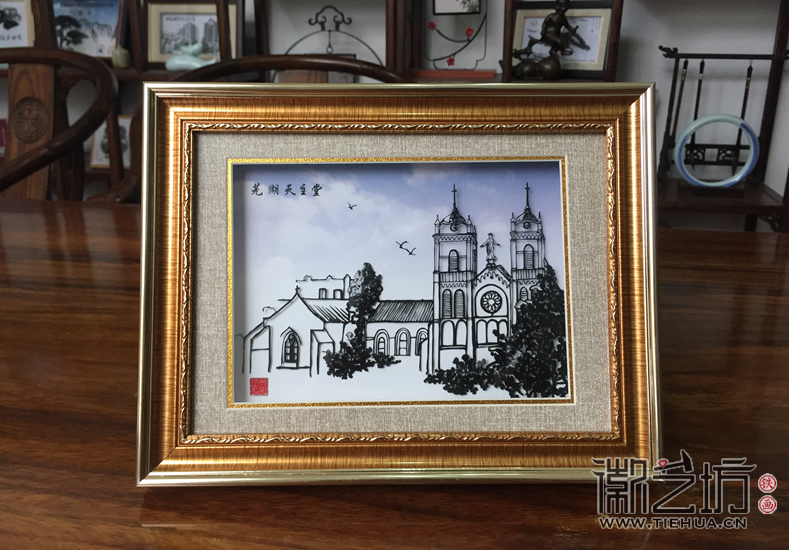 蕪湖天主堂教會(huì)紀(jì)念鐵畫(huà)禮品定制