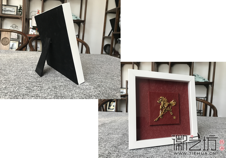 徽藝坊十月上新&mdash;&mdash;拉絲紅鍍金實(shí)木框鐵畫 (2)