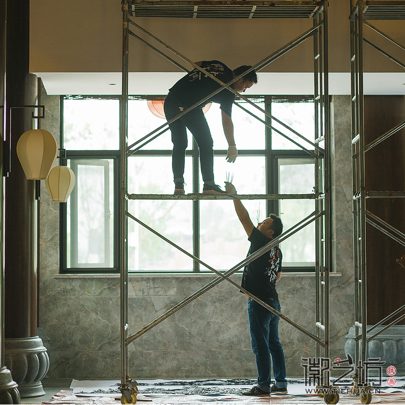 徽藝坊鳩茲古鎮(zhèn)綠心谷酒店鐵畫定制案例 (8)