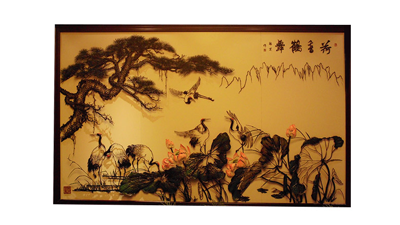 荷香鶴舞-李愛平設(shè)計(jì)鐵畫作品