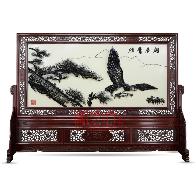 雄鷹展翅蕪湖鐵畫屏風 大廳屏風隔斷 國家級非遺藝術品