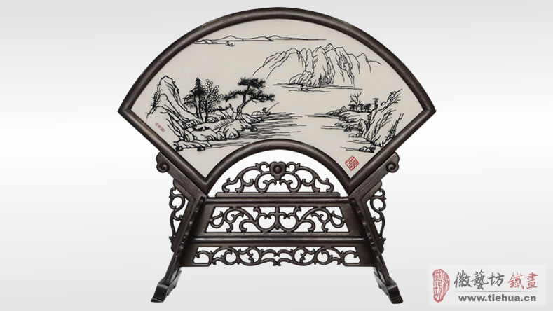 福建文化廳定制的單位特色文化藝術(shù)禮品-雙面古典臺(tái)屏鐵畫